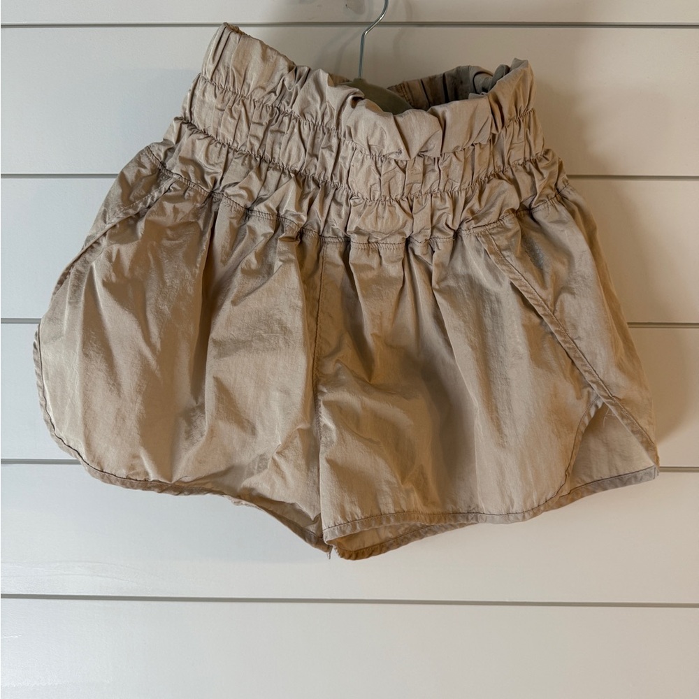 FP Movement Beige High-Waisted Shorts XS